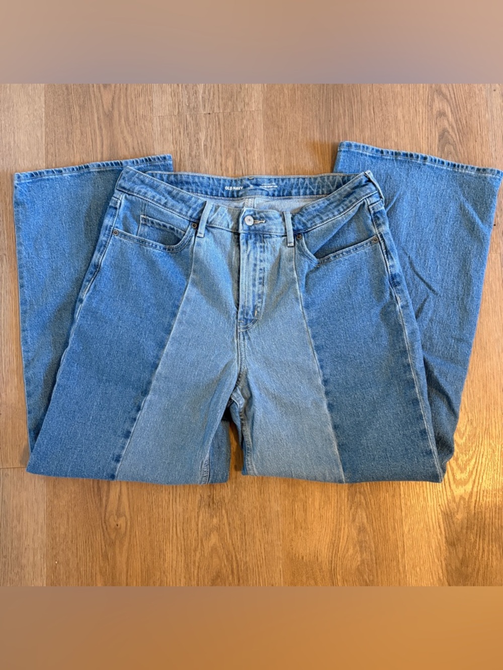 Old Navy Sky Hi Wide Leg Two Toned Jeans